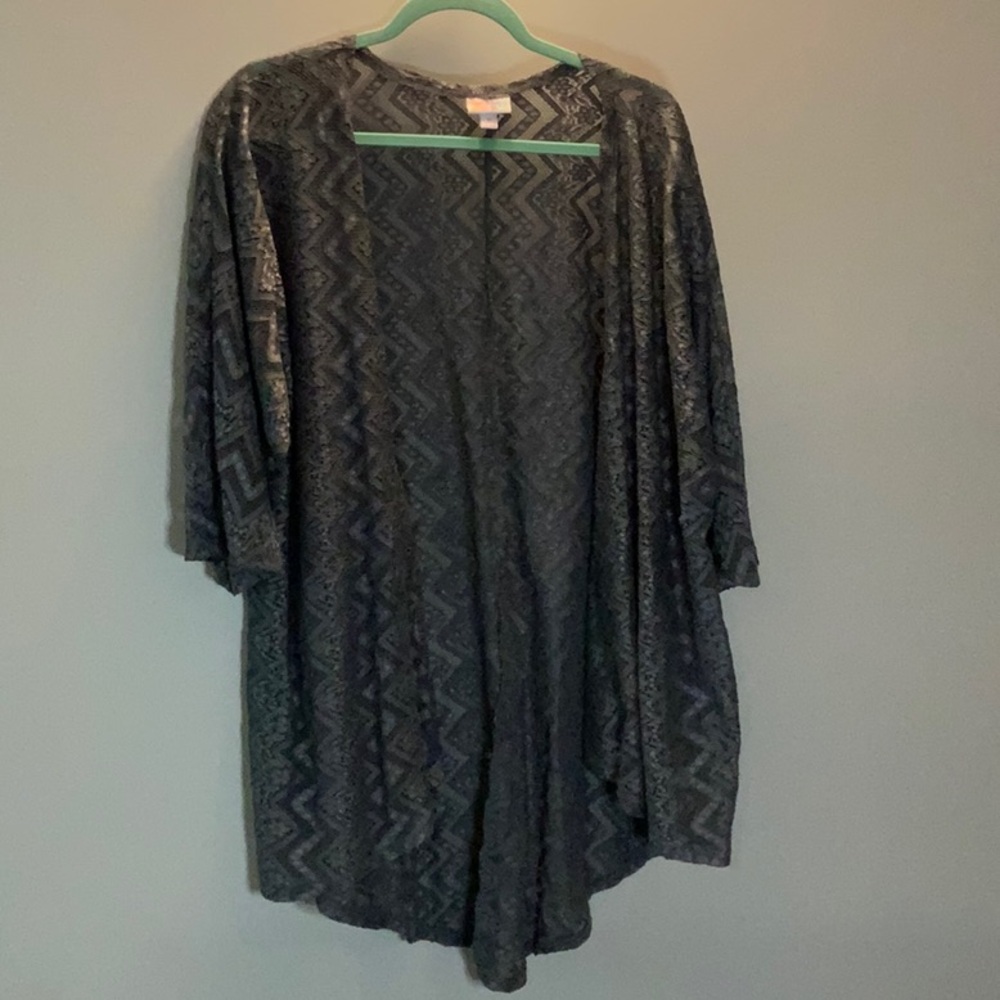 LuLaRoe Gray Lace Cardigan